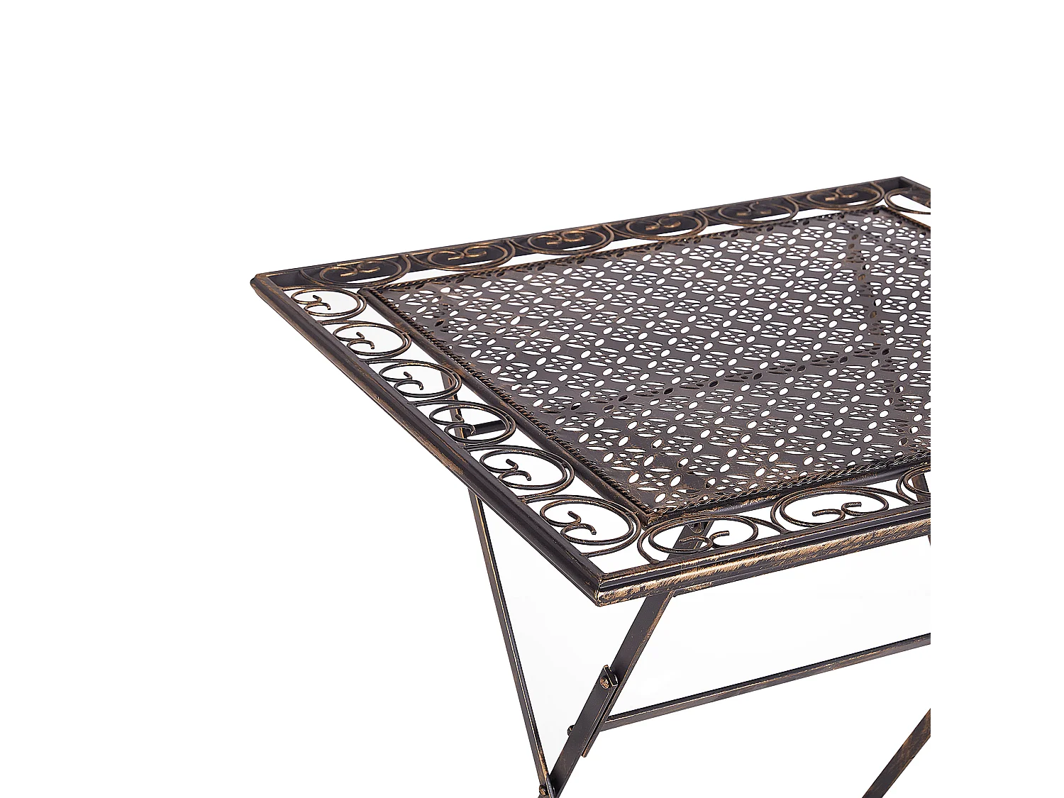 Stilvoller Gartentisch Metall schwarz quadratisch klappbar 70x70 cm Bormio