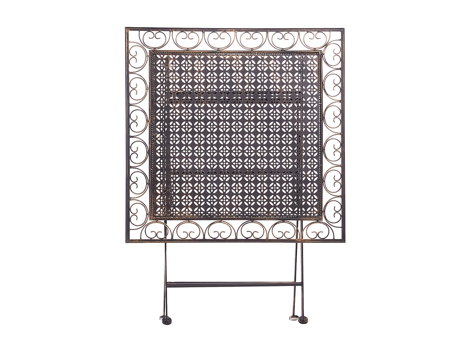 Stilvoller Gartentisch Metall schwarz quadratisch klappbar 70x70 cm Bormio