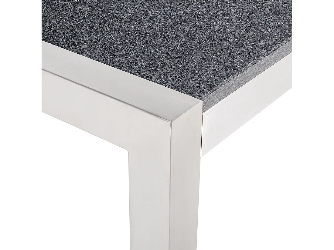 Table de salle à manger de jardin GROSSETO 220 cm 100 cm Poli Granit Gris