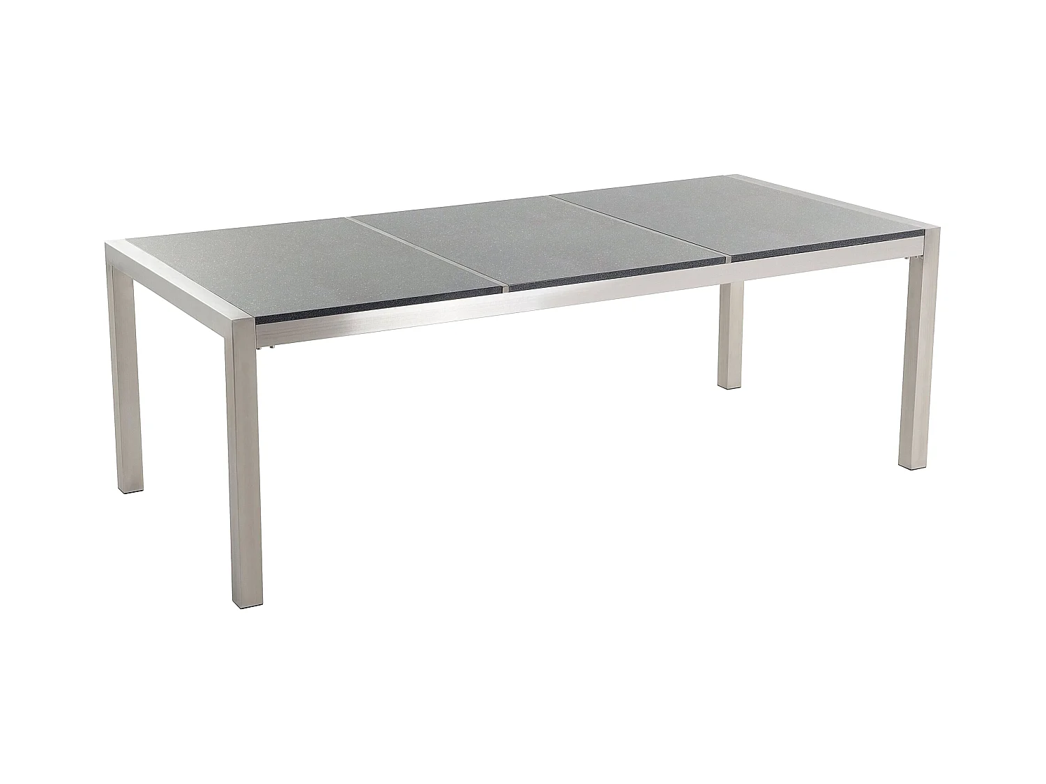 Moderner Gartentisch 220 cm 3 Tischplatten Granit poliert grau / silber Grosseto