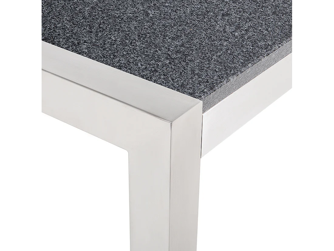 Table de salle à manger de jardin GROSSETO 220 cm 100 cm Poli Granit Gris