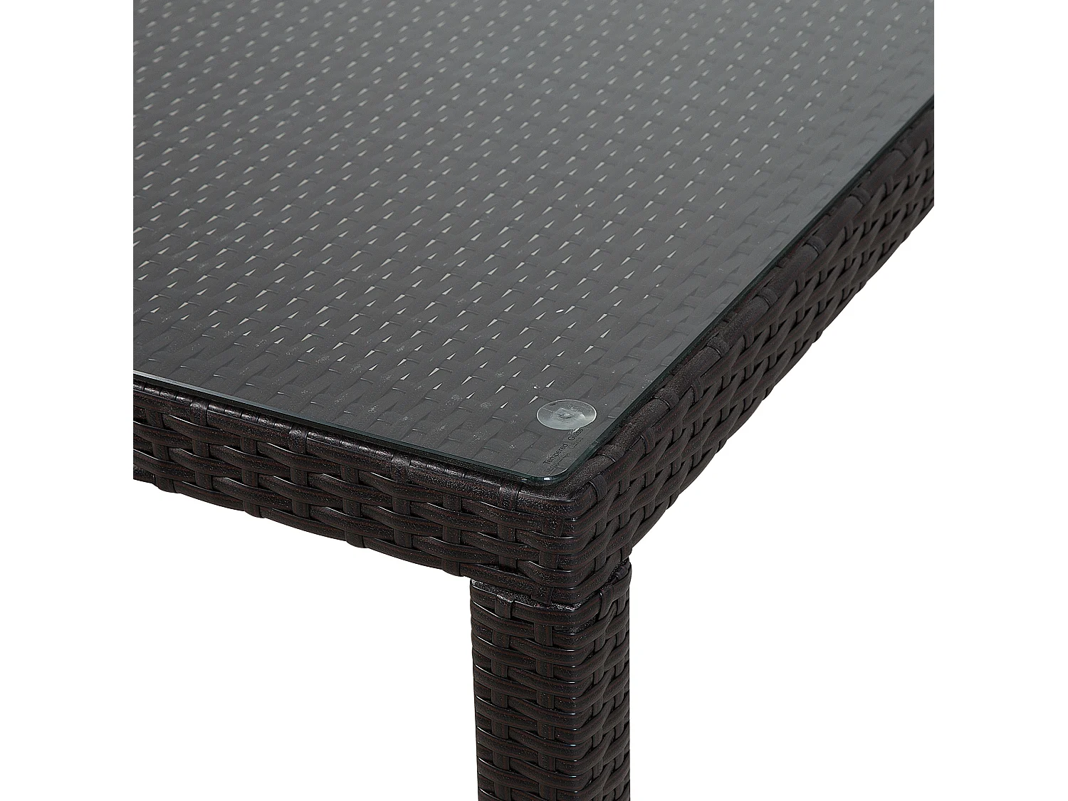 Table de salle à manger de jardin ITALY 220 cm 100 cm Verre Marron foncé