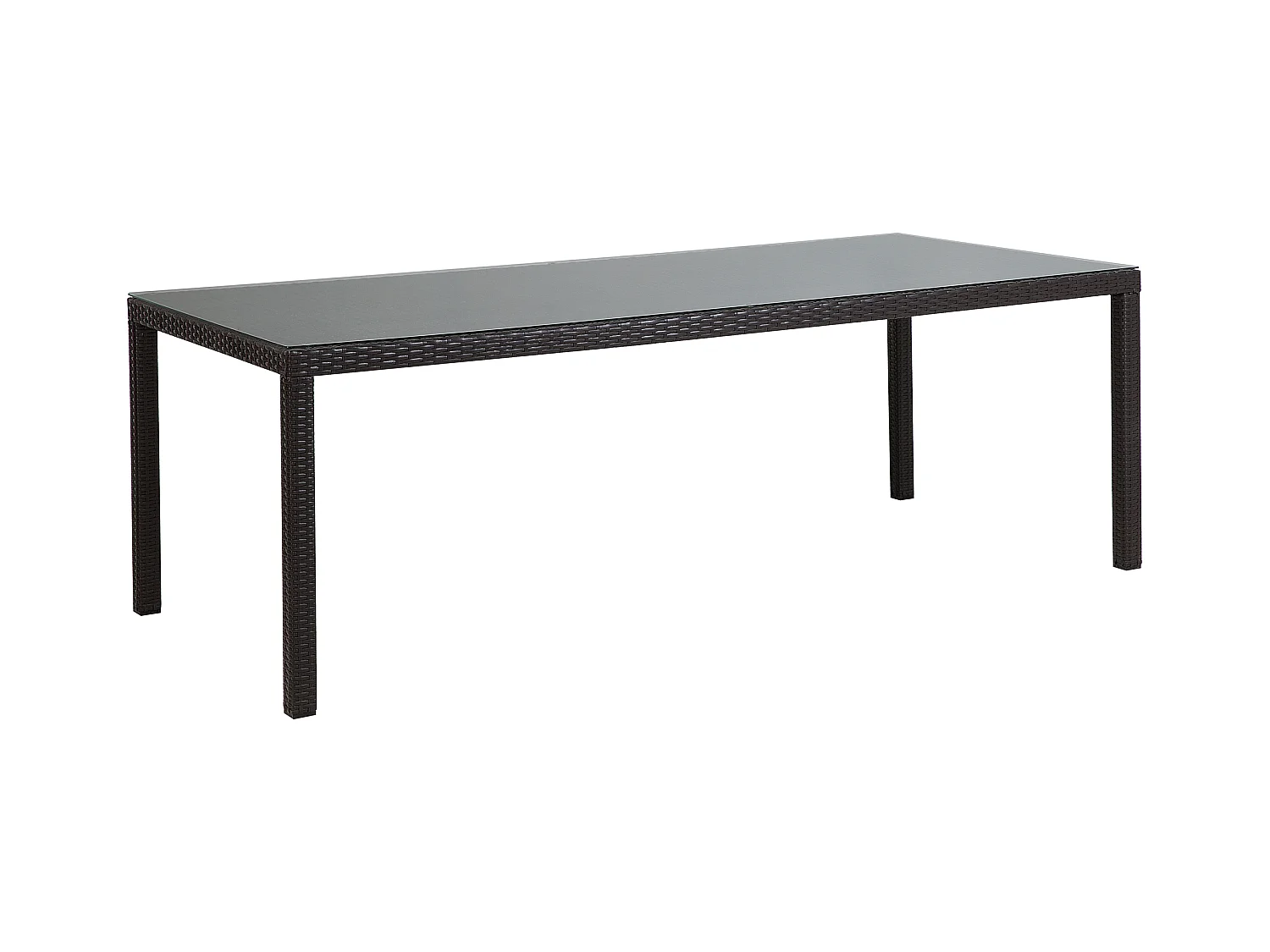Table de salle à manger de jardin ITALY 220 cm 100 cm Verre Marron foncé