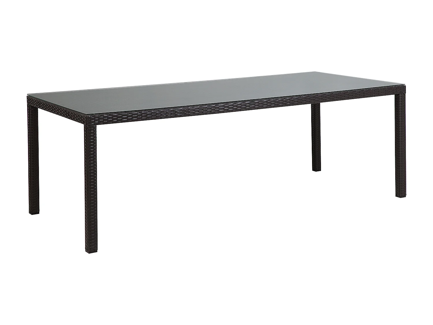Table de salle à manger de jardin ITALY 220 cm 100 cm Verre Marron foncé