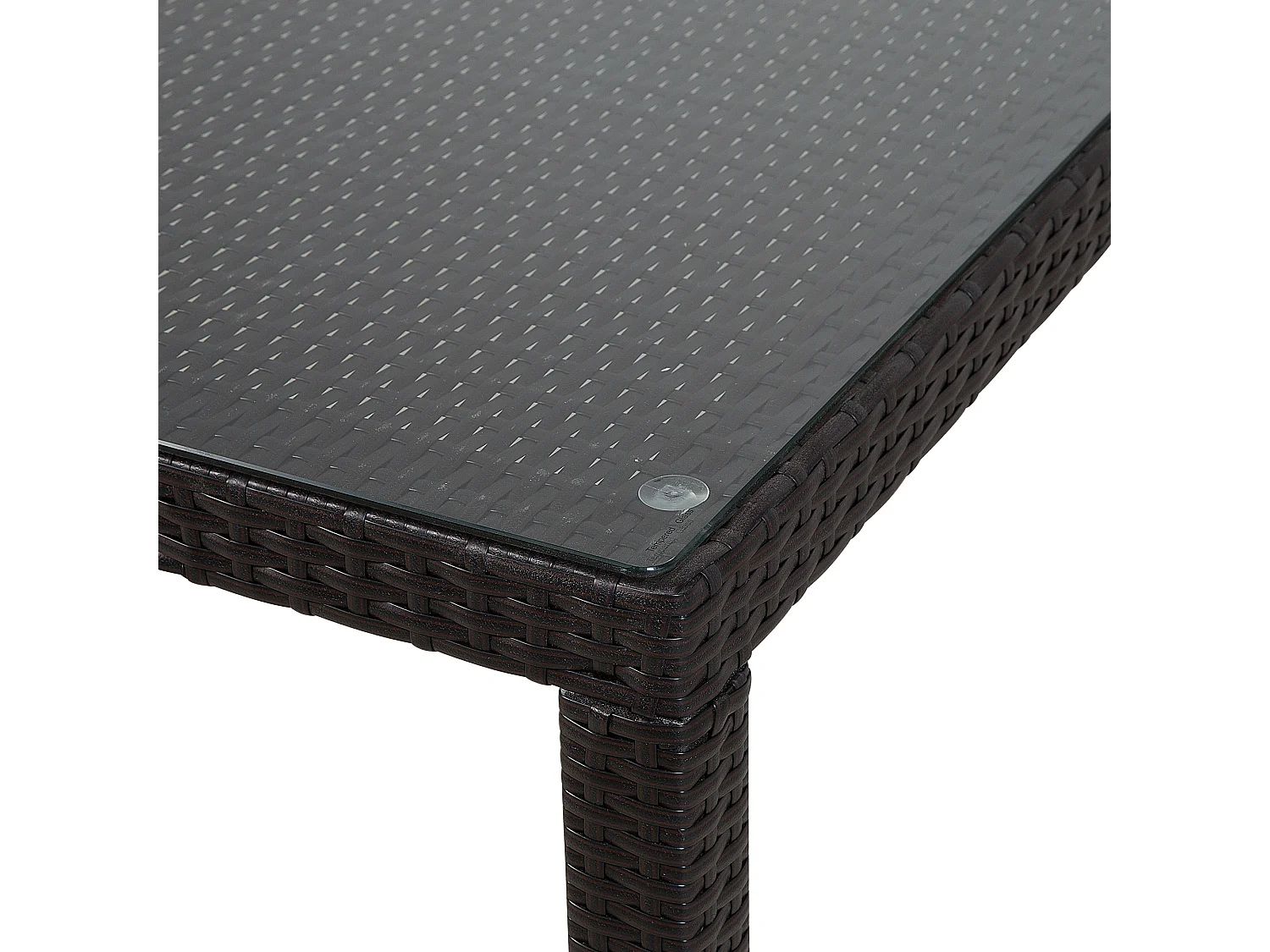 Table de salle à manger de jardin ITALY 220 cm 100 cm Verre Marron foncé