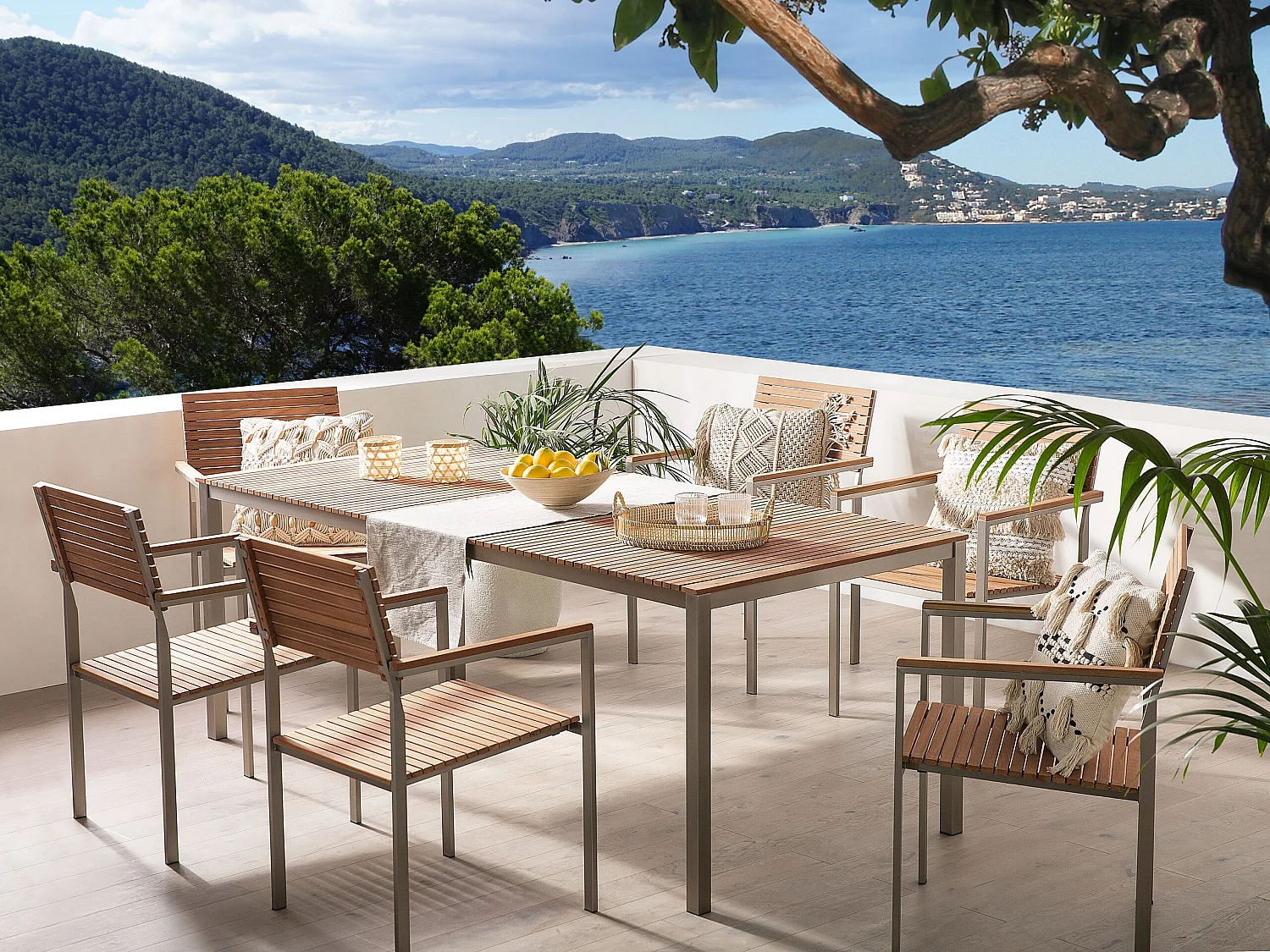 Table de jardin 200 x 90 cm Bois Marron VIAREGGIO