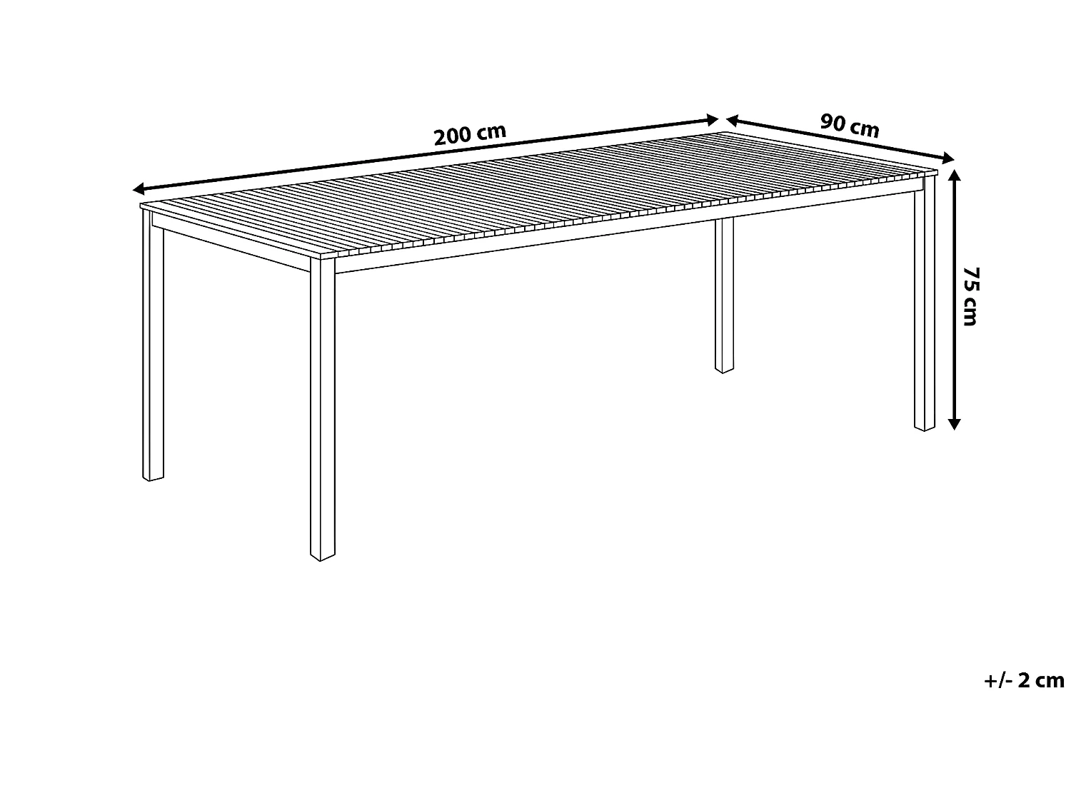 Table de jardin 200 x 90 cm Bois Marron VIAREGGIO