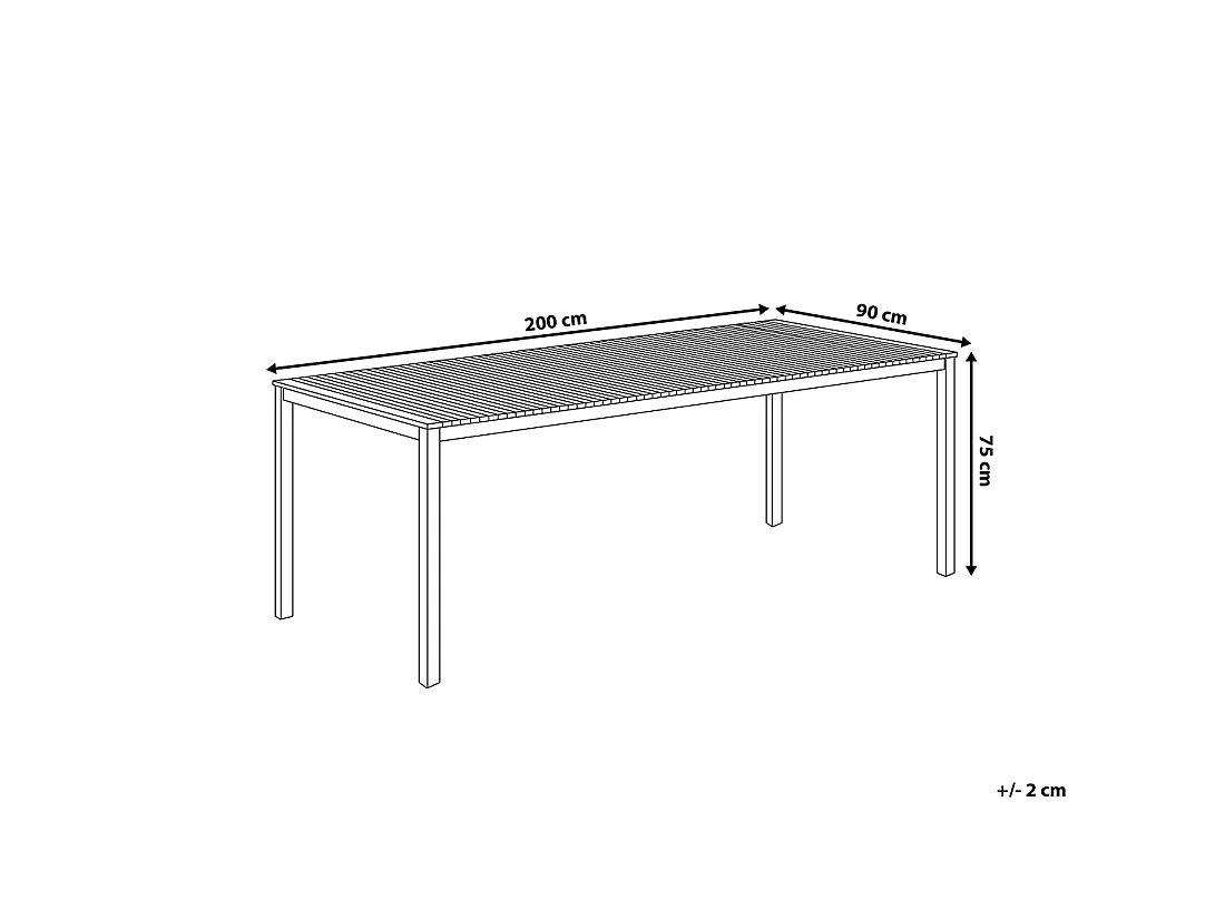 Table de jardin 200 x 90 cm Bois Marron VIAREGGIO