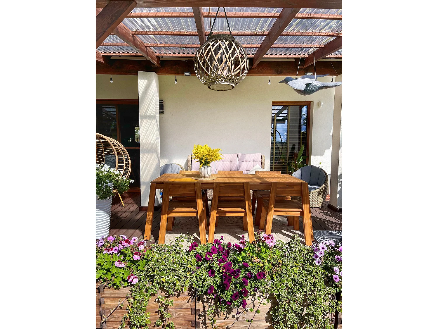 Table de salle à manger de jardin LIVORNO 210 cm 90 cm Acacia Marron