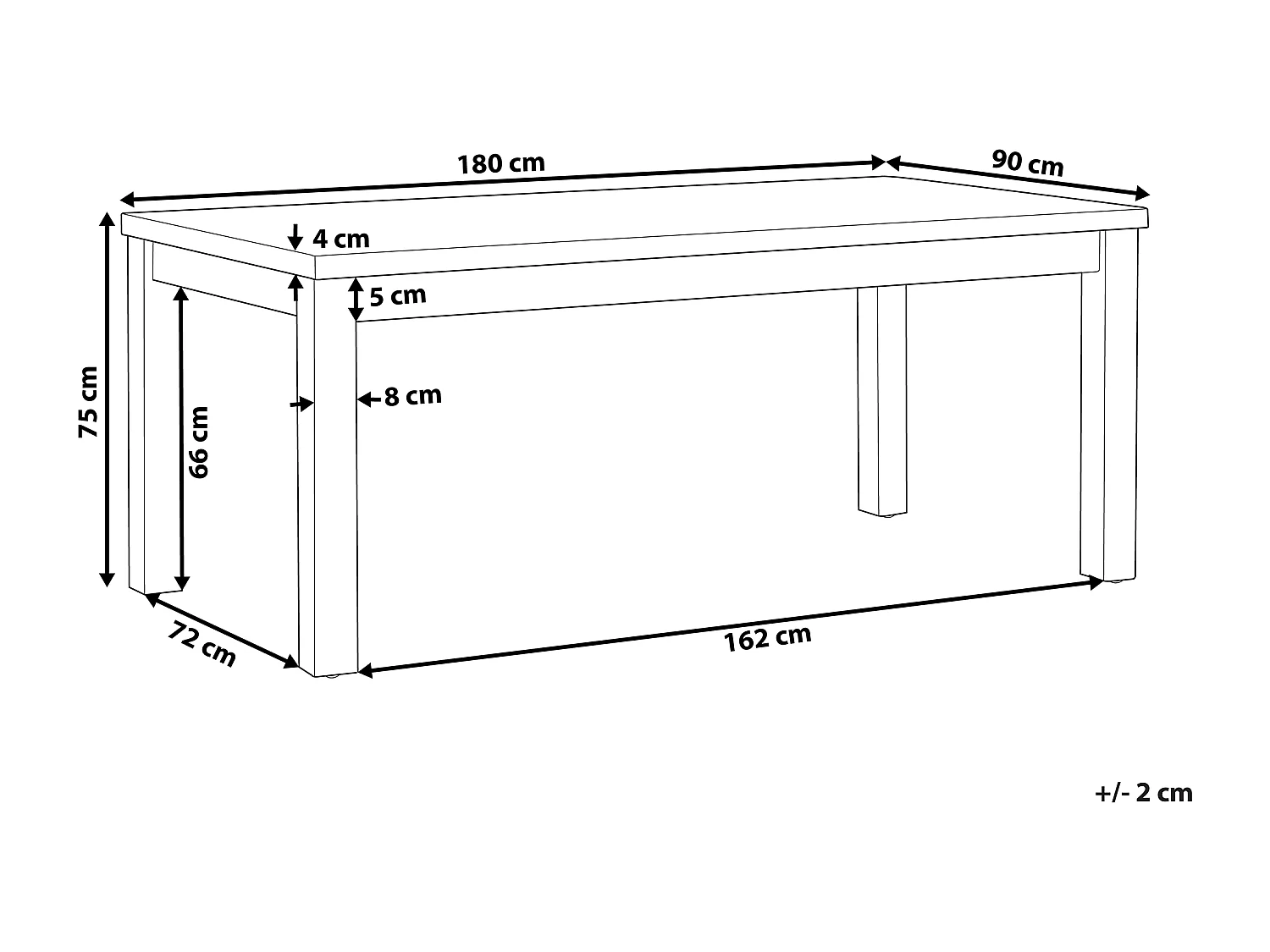 Stół ogrodowy OSTUNI 180 cm 90 cm Beton Szary