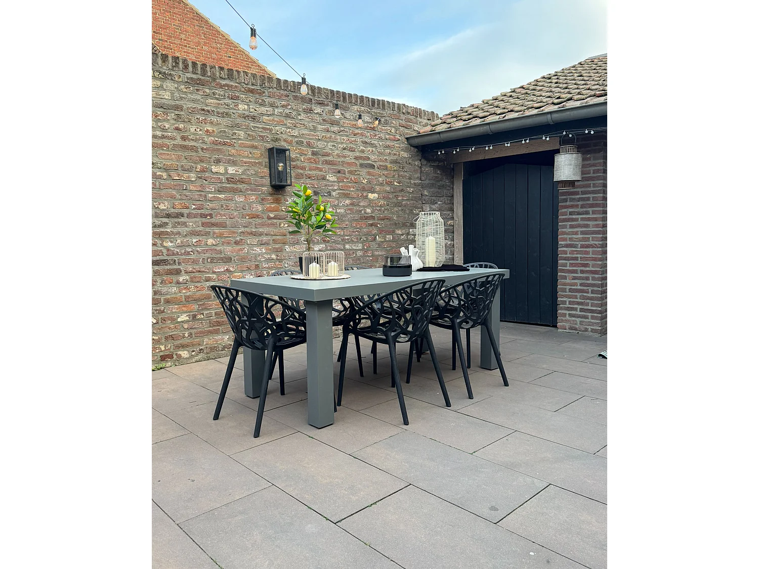 Stół ogrodowy TARANTO 180 cm 90 cm Beton Szary