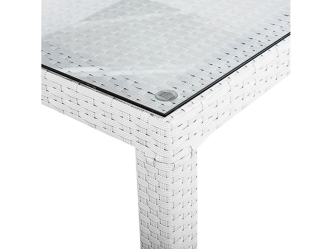 Tuin eettafel ITALY 220 cm 100 cm Glas Wit