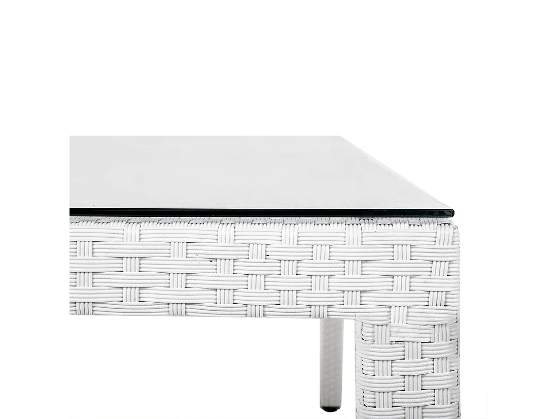 Tuin eettafel ITALY 220 cm 100 cm Glas Wit