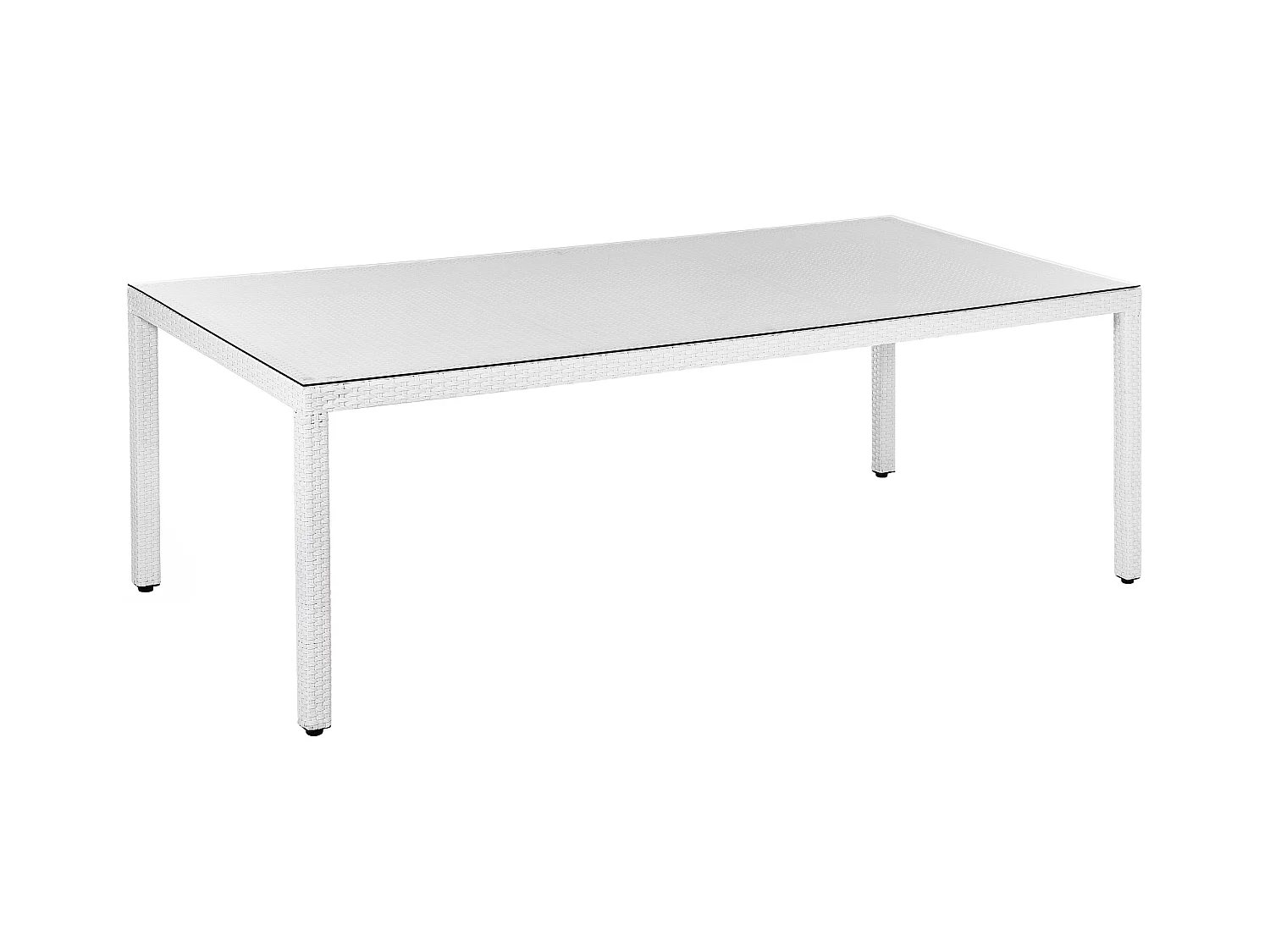 Table de salle à manger de jardin ITALY 220 cm 100 cm Verre Blanc