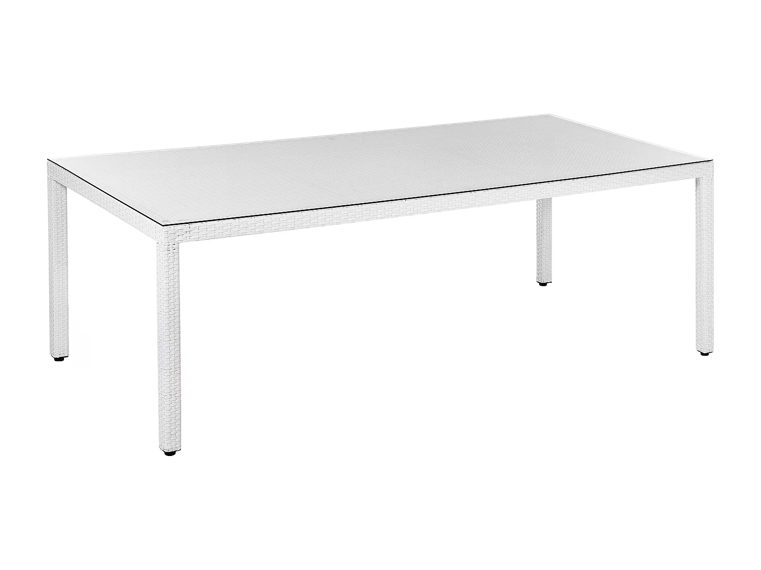 Table de salle à manger de jardin ITALY 220 cm 100 cm Verre Blanc