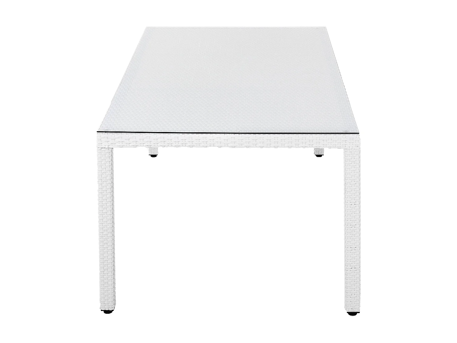 Table de salle à manger de jardin ITALY 220 cm 100 cm Verre Blanc