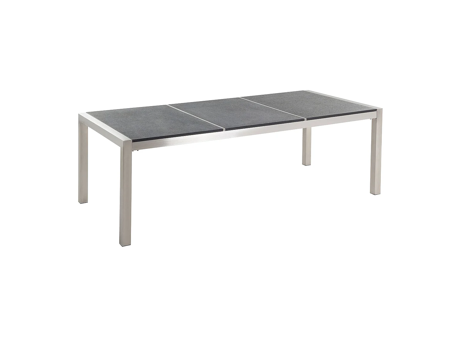 Gartentisch GROSSETO 220 cm 100 cm geflammter Granit Graphitgrau