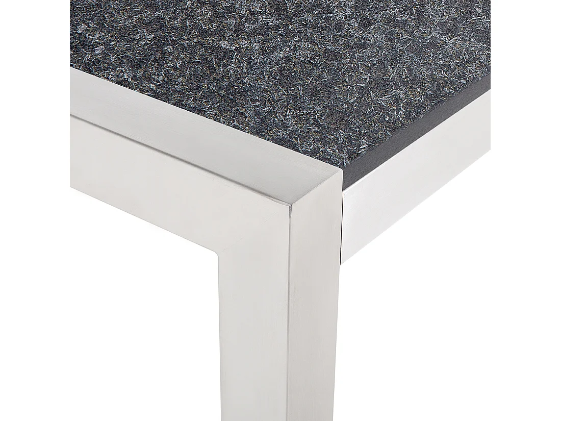 Table de salle à manger de jardin GROSSETO 220 cm 100 cm Flammé Granit Gris graphite