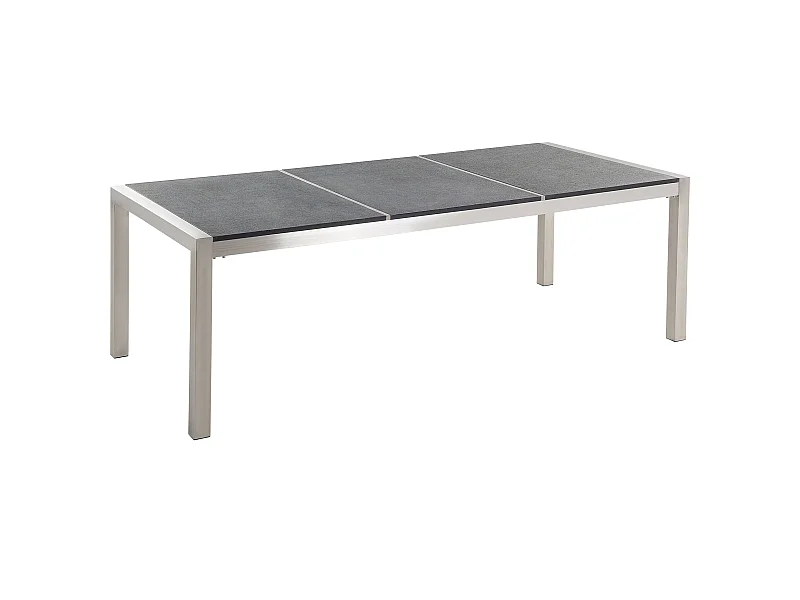 Gartentisch GROSSETO 220 cm 100 cm geflammter Granit Graphitgrau