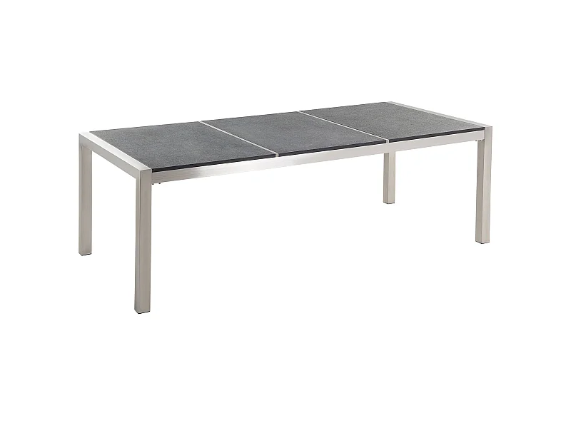 Gartentisch GROSSETO 220 cm 100 cm geflammter Granit Graphitgrau