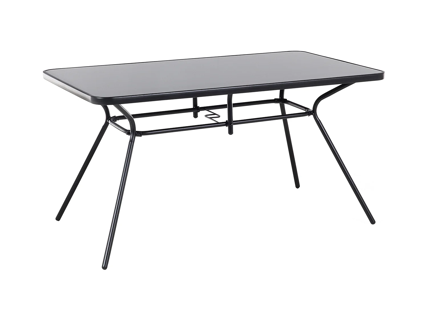 Tavolo da pranzo da giardino LIVO 140 cm 80 cm Vetro Nero