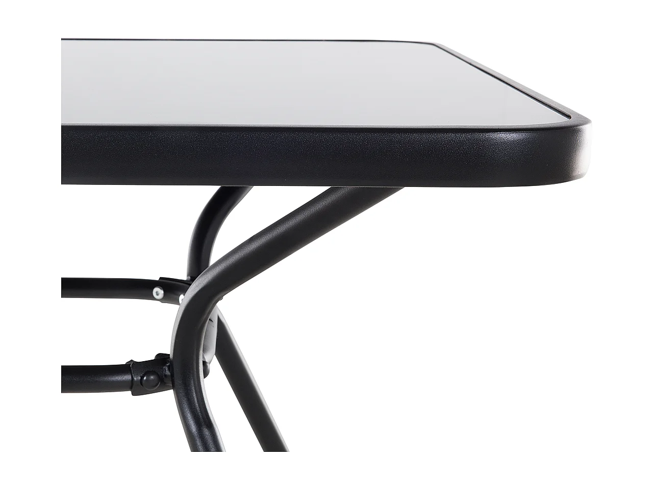 Table de salle à manger de jardin LIVO 140 cm 80 cm Verre Noir