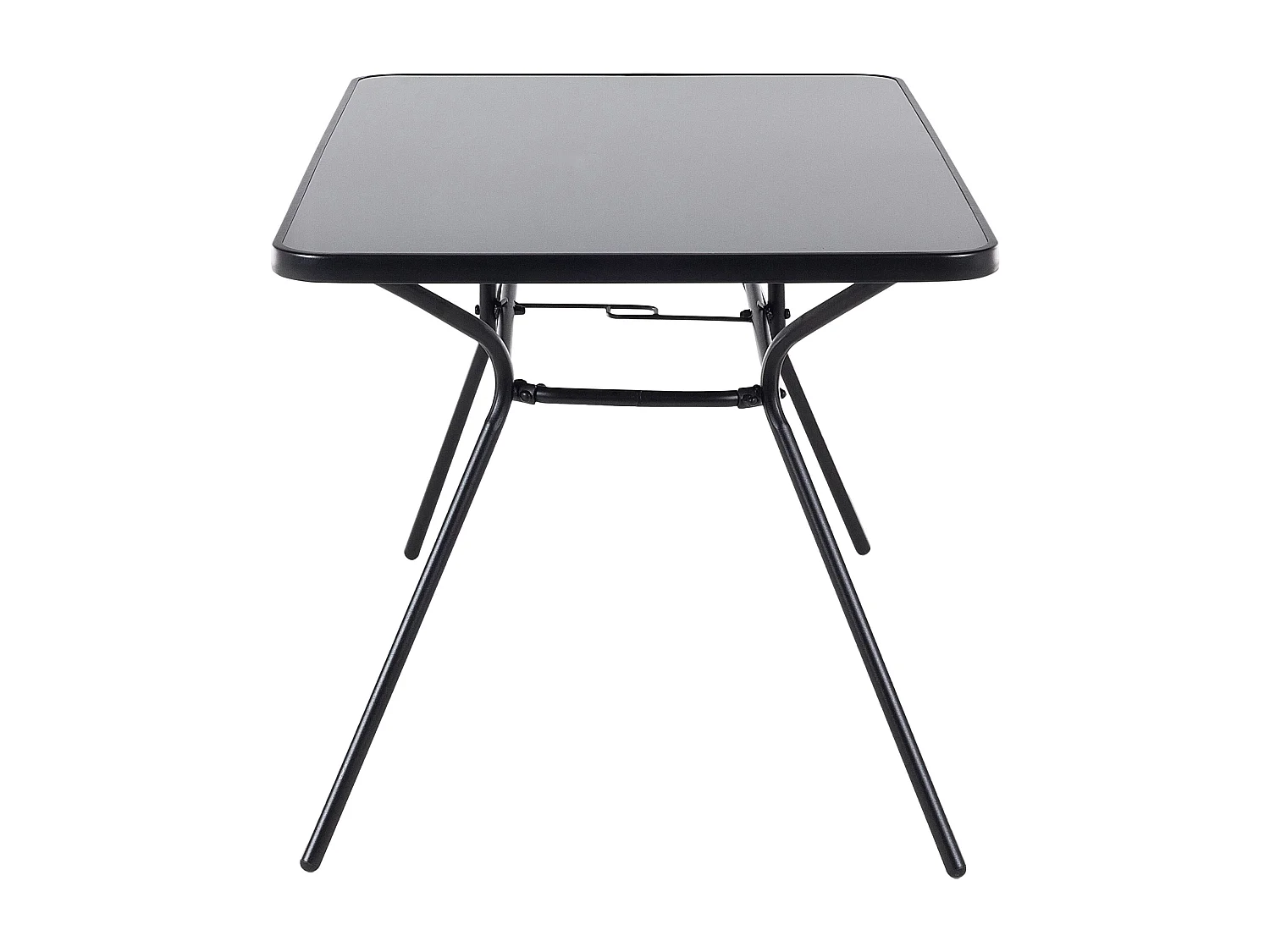 Mesa de refeição de jardim LIVO 140 cm 80 cm Vidro Preto