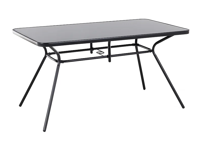 Gartentisch LIVO 140 cm 80 cm Glas Schwarz
