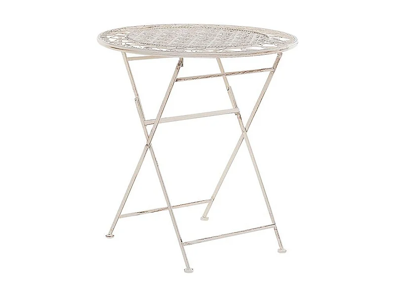 Table bistrot TRIESTE 70 cm 70 cm Métal Beige clair