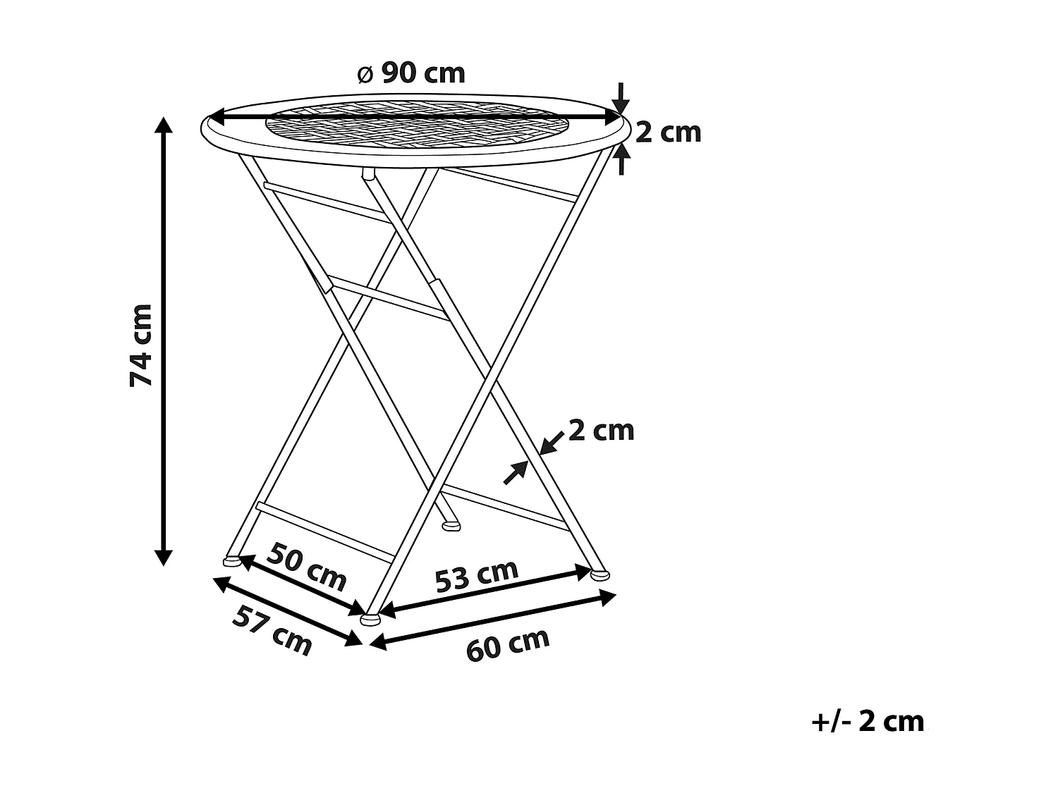 Bistrotafel BIVIO 90 cm 90 cm Metaal Gebroken wit