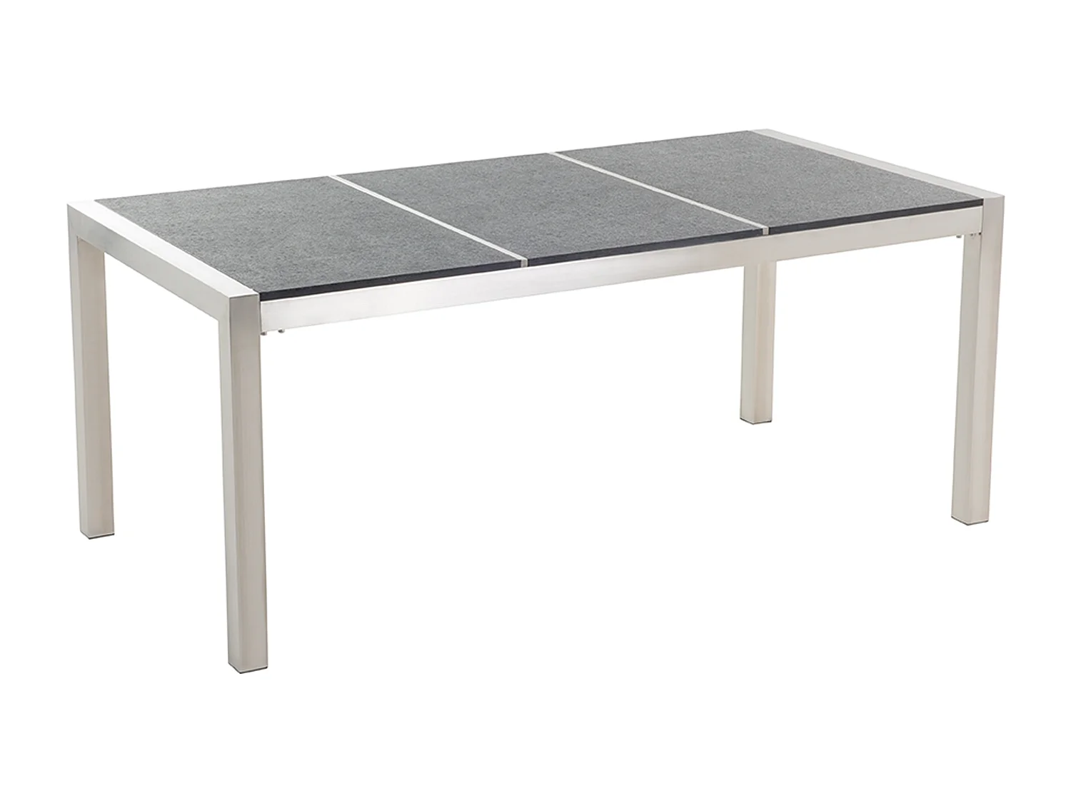 Table de salle à manger de jardin GROSSETO 180 cm 90 cm Flammé Granit Gris graphite