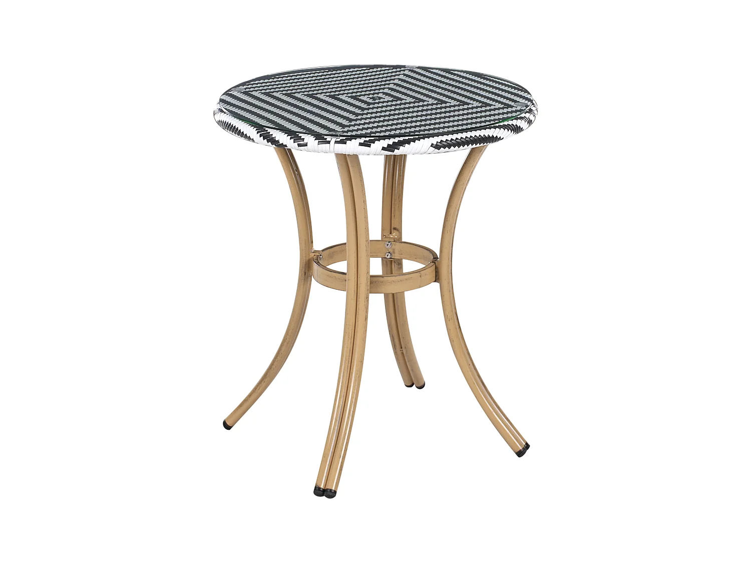 Table bistrot RIFREDDO 70 cm 70 cm Verre Noir