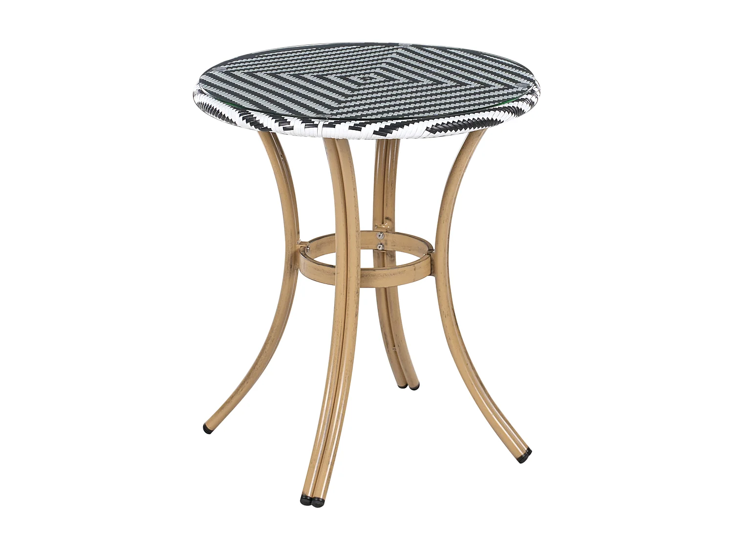 Gartentisch Rattan schwarz / weiß ø 70 cm RIFREDDO