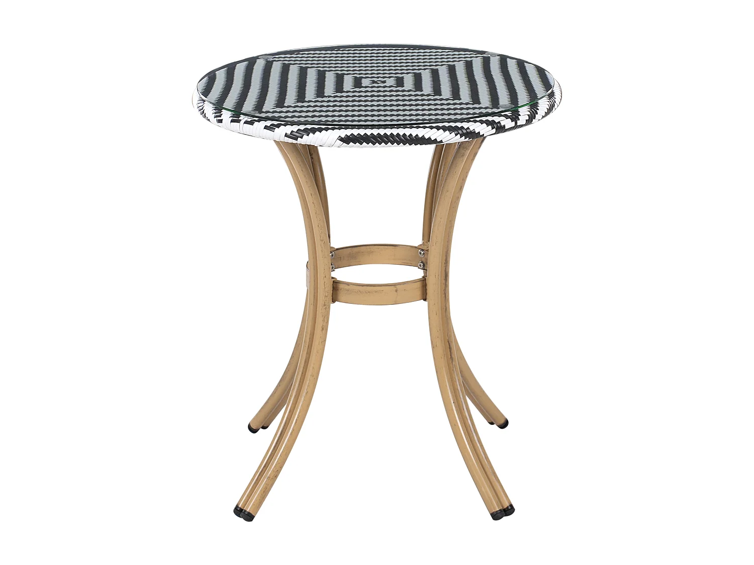 Gartentisch Rattan schwarz / weiß ø 70 cm RIFREDDO