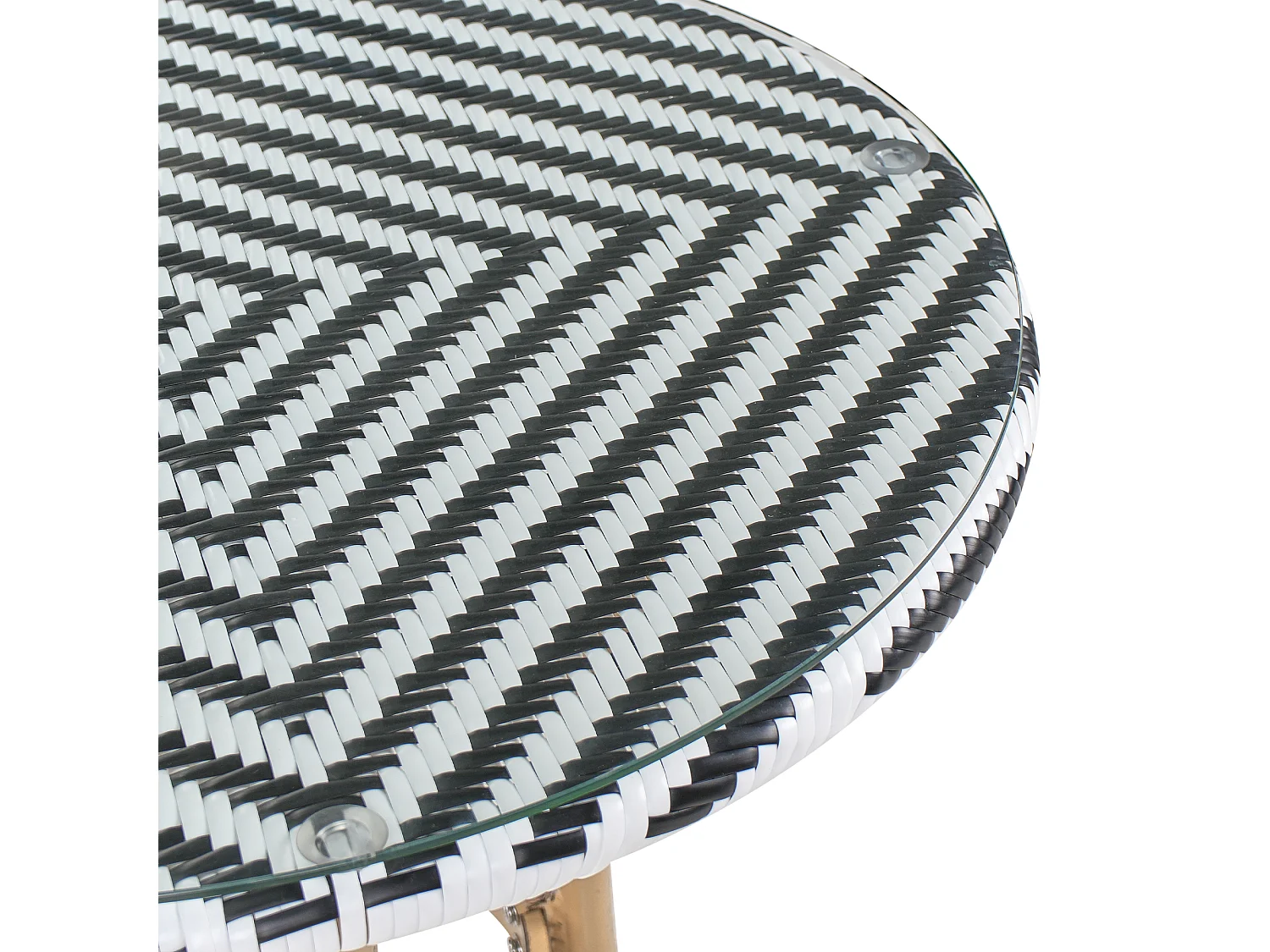 Gartentisch Rattan schwarz / weiß ø 70 cm RIFREDDO