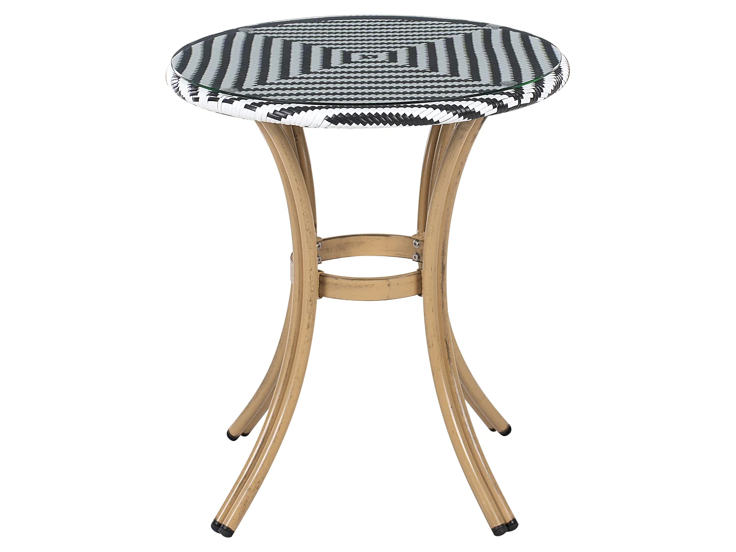 Bistro Table RIFREDDO 70 cm 70 cm Tempered Glass Black