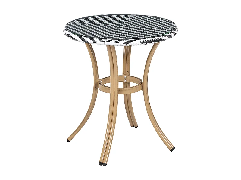 Gartentisch Rattan schwarz / weiß ø 70 cm RIFREDDO