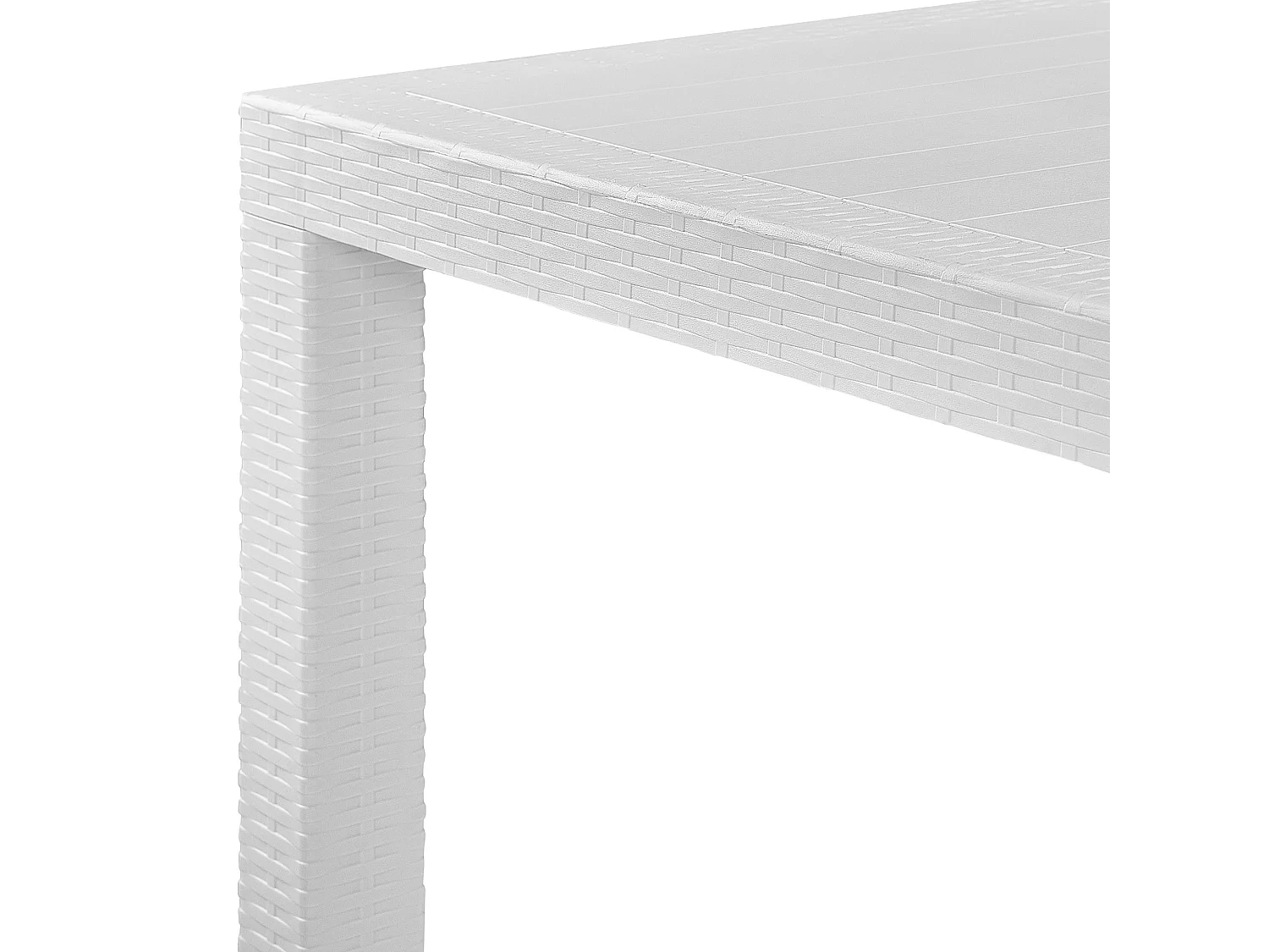 Gartentisch Rattanoptik aus Kunststoff 80 x 80 cm weiß Fossano