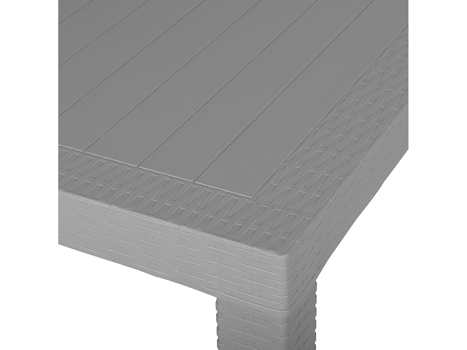 Gartentisch Rattanoptik 80 x 80 cm hellgrau Fossano