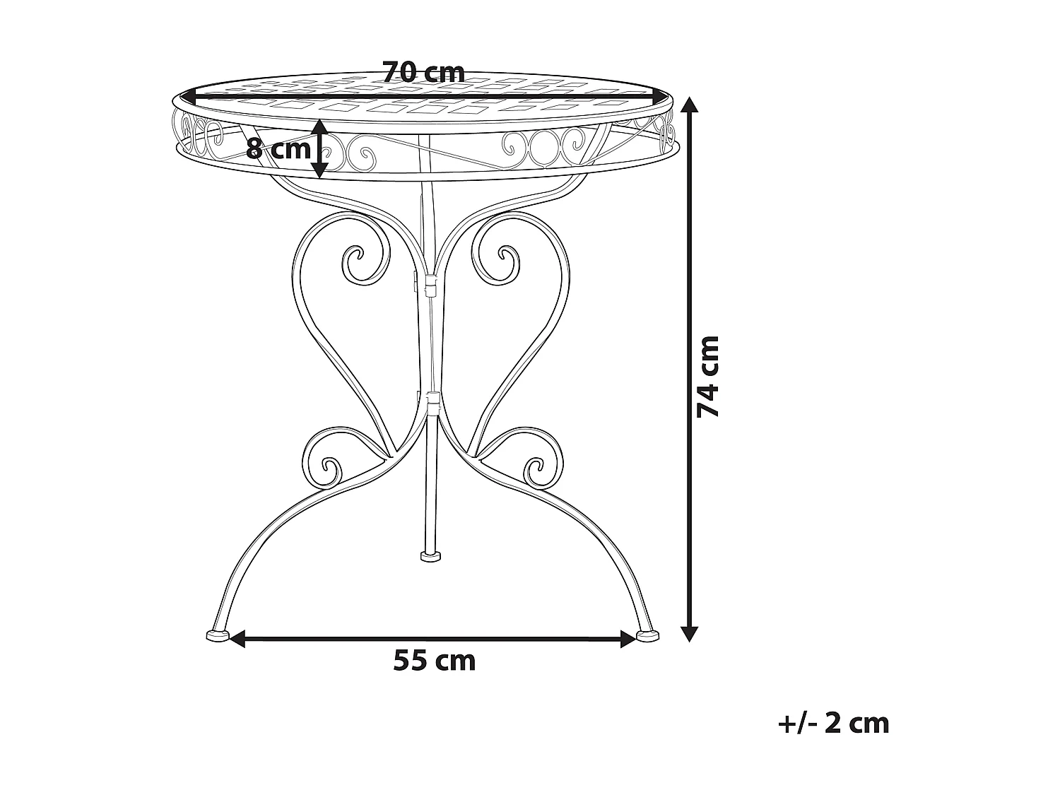 Stolik bistro ALBINIA 70 cm 70 cm Metal Różowy