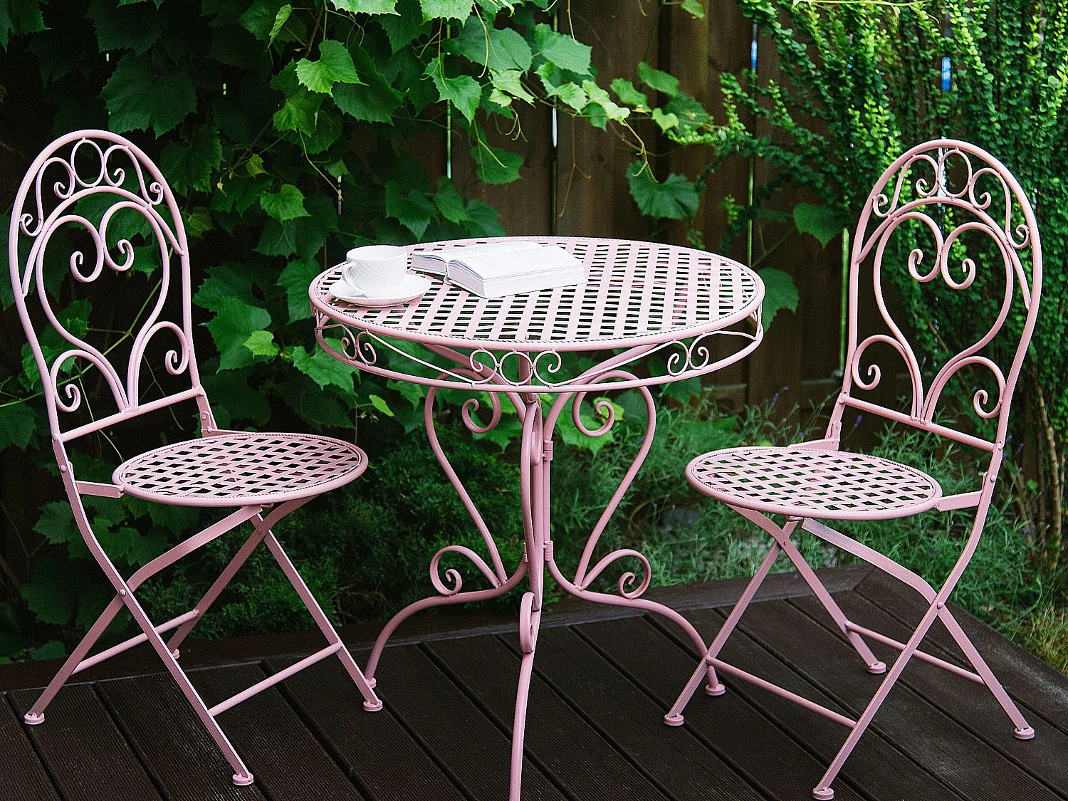 Outdoor Bistrotisch ALBINIA 70 cm 70 cm Metall Rosa