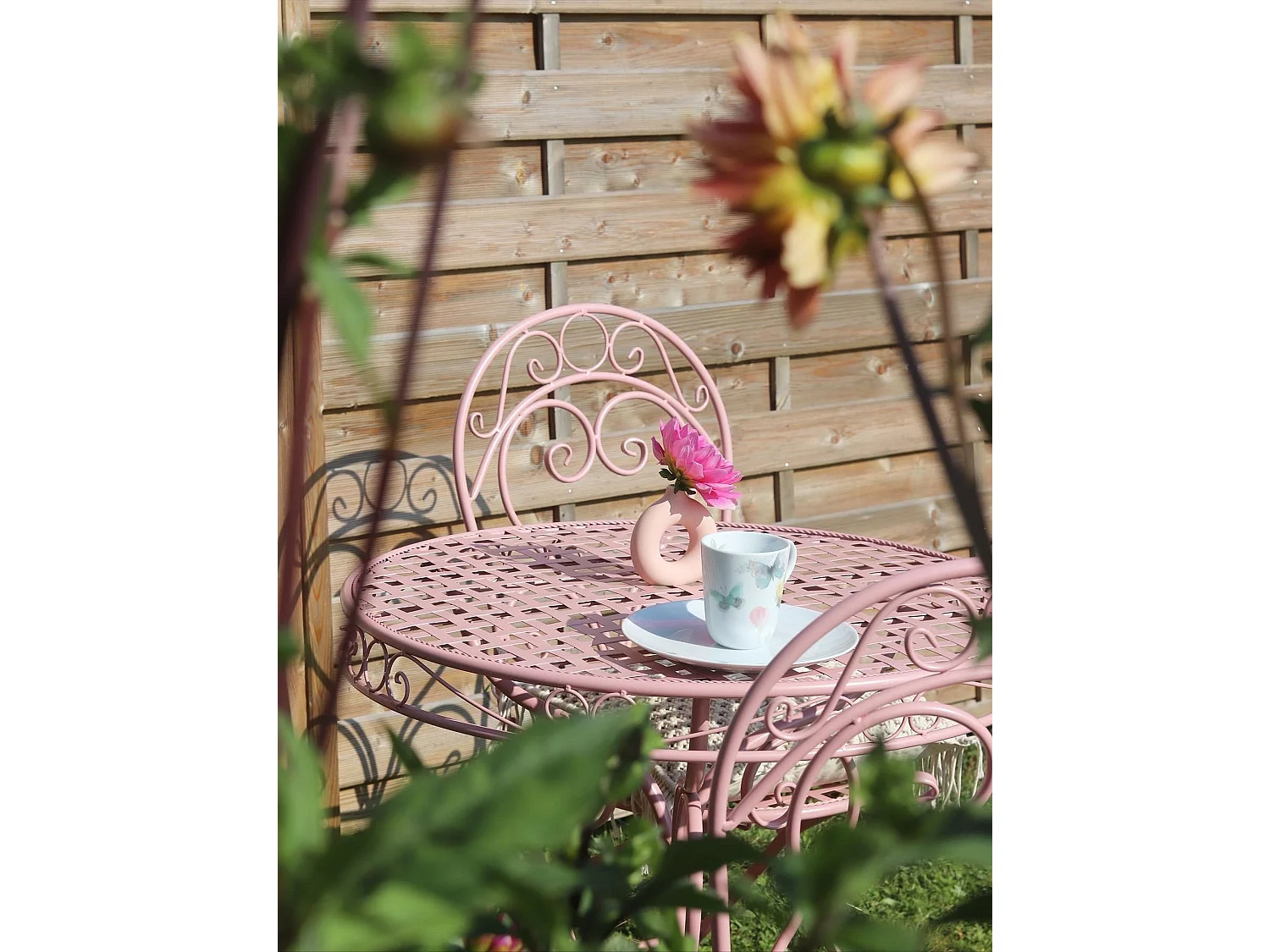 Mesa bistrô ALBINIA 70 cm 70 cm Metal Rosa