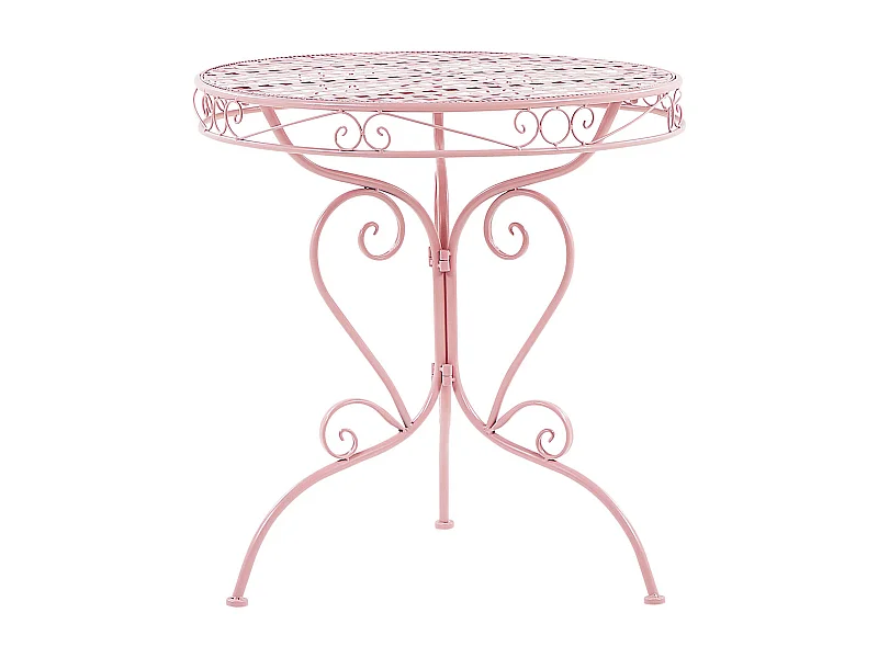 Table bistrot ALBINIA 70 cm 70 cm Métal Rose