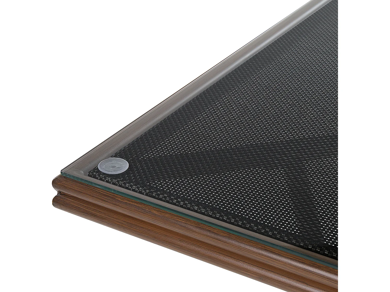 Gartentisch Aluminium schwarz / dunkler Holzfarbton 80 x 80 cm CASPRI