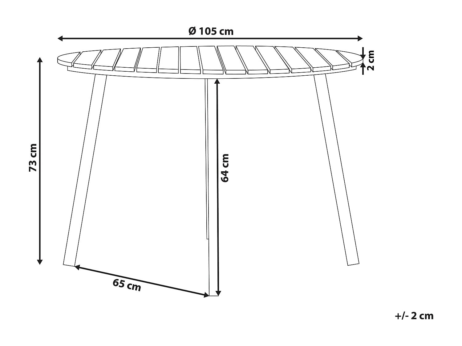 Mesa de refeição de jardim CAVOLI 105 cm 105 cm Castanho