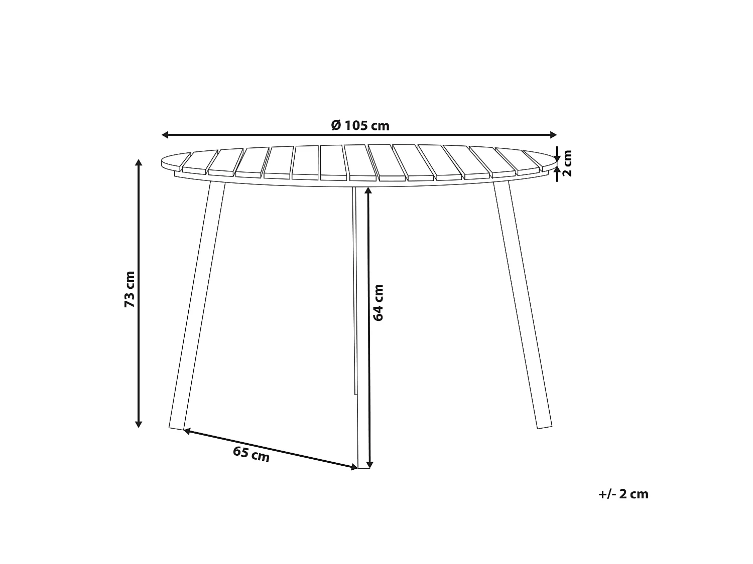 Garden Dining Table CAVOLI 105 cm 105 cm Brown