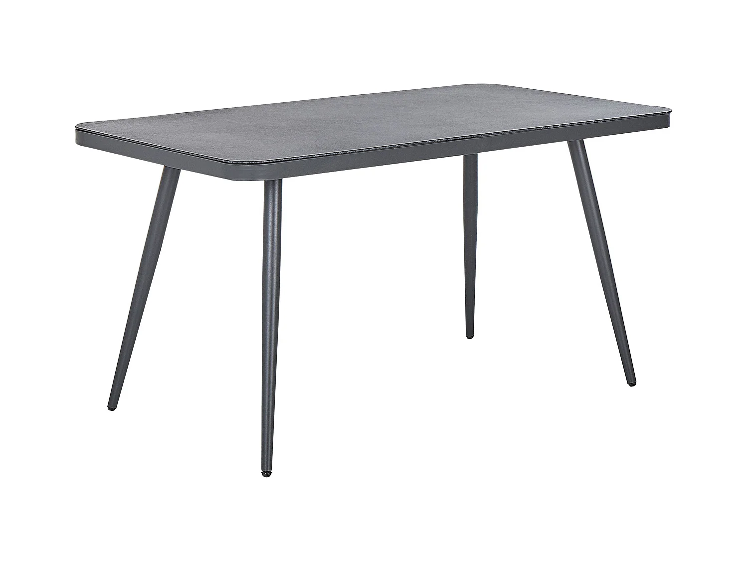 Table de salle à manger de jardin LIPARI 140 cm 80 cm Verre Gris