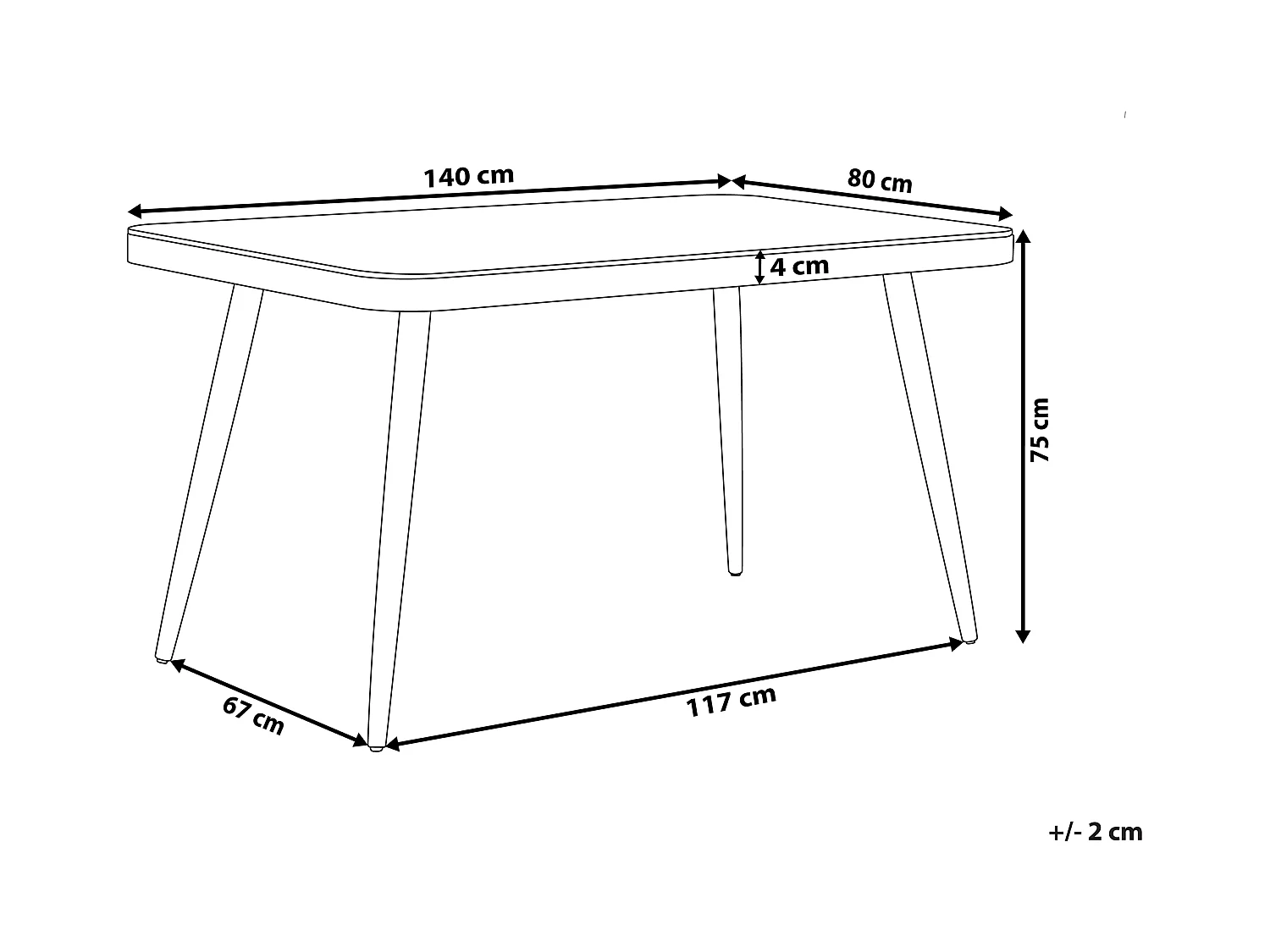 Table de salle à manger de jardin LIPARI 140 cm 80 cm Verre Gris