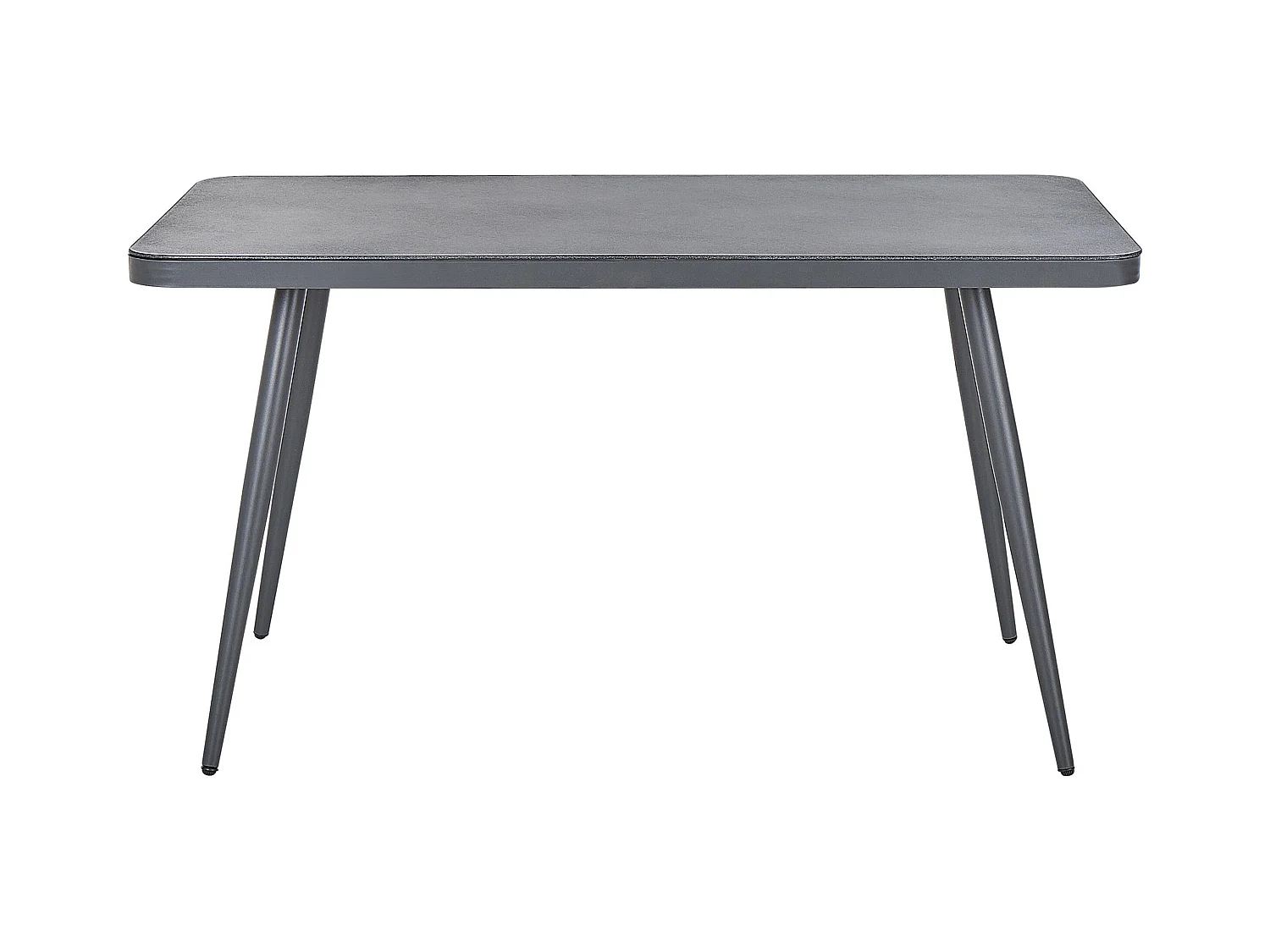 Table de salle à manger de jardin LIPARI 140 cm 80 cm Verre Gris