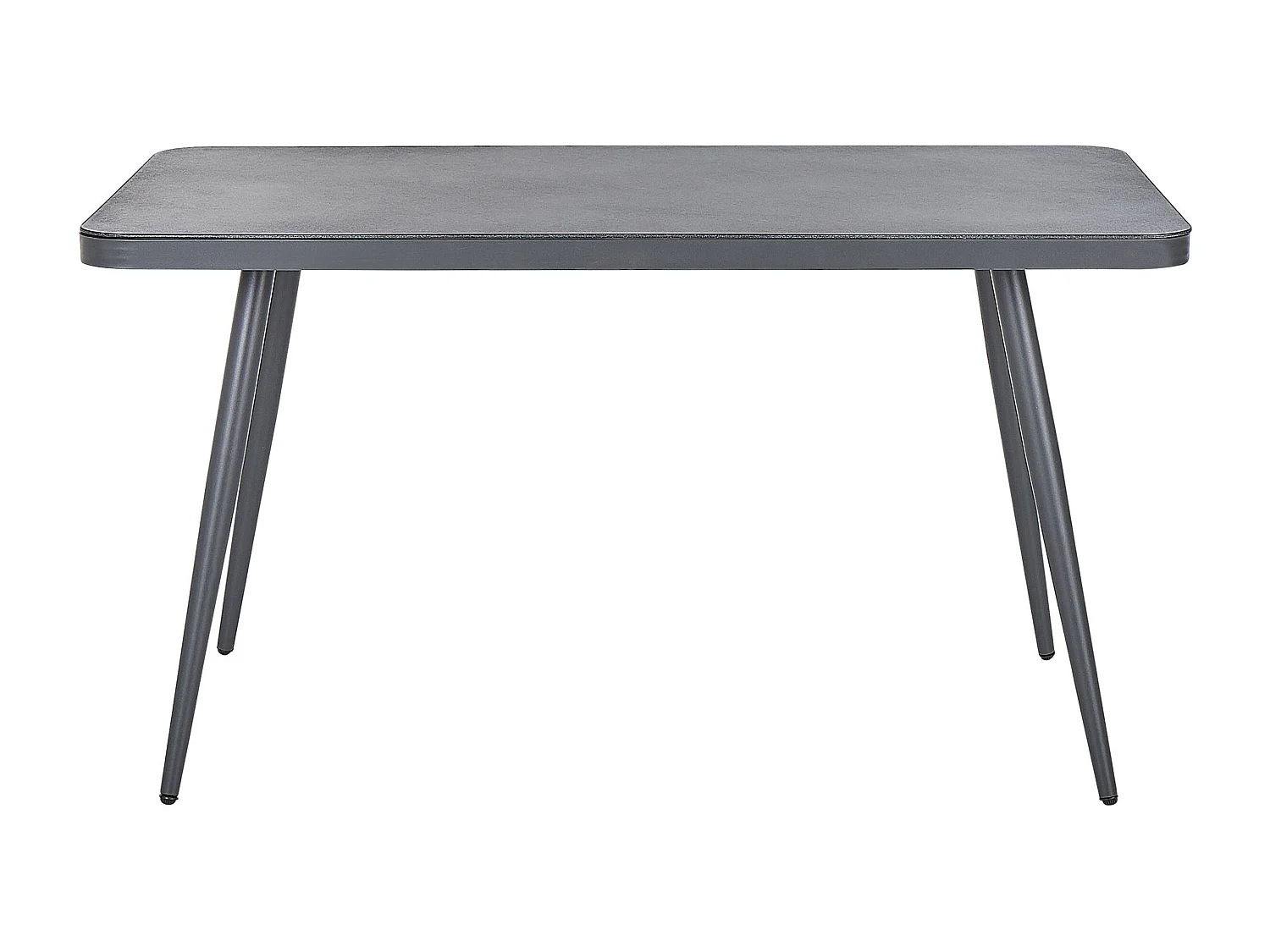 Gartentisch Aluminium Glasplatte grau Steinoptik rechteckig 140x80 Modern Lipari